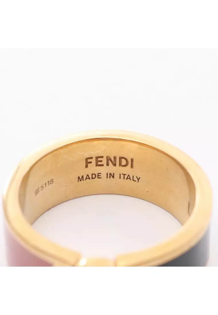 Pre-Loved Fendi F Is fendi ring ring GP gold pink Dark green
