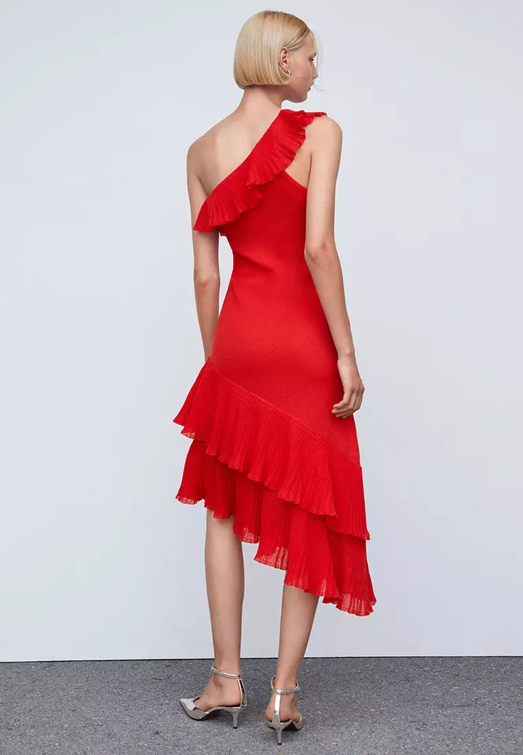 Asymmetric Ruffled Dress