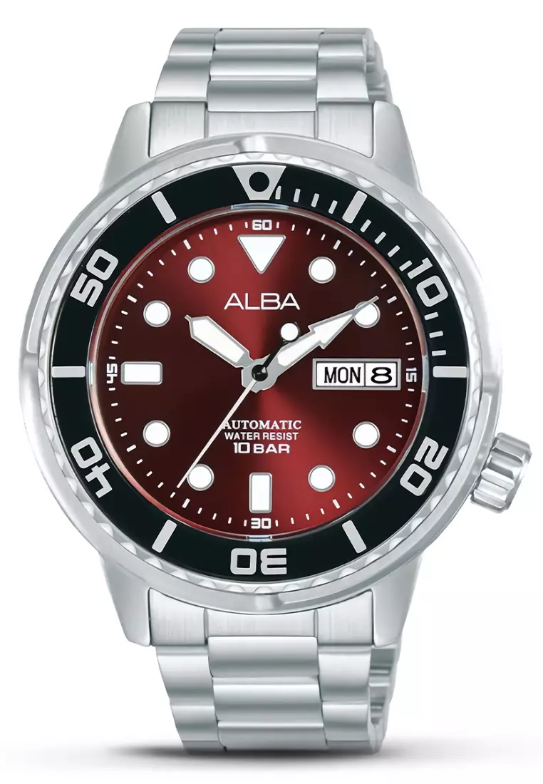 Jual Alba Alba Mechanical - Jam Tangan Automatic Pria - Silver Red ...