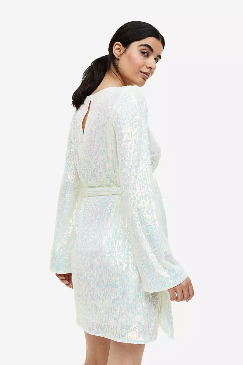 white sequin dress hm H&M MAMA Sequined Tie-Back Dress at CoolSprings Galleria in Franklin, TN