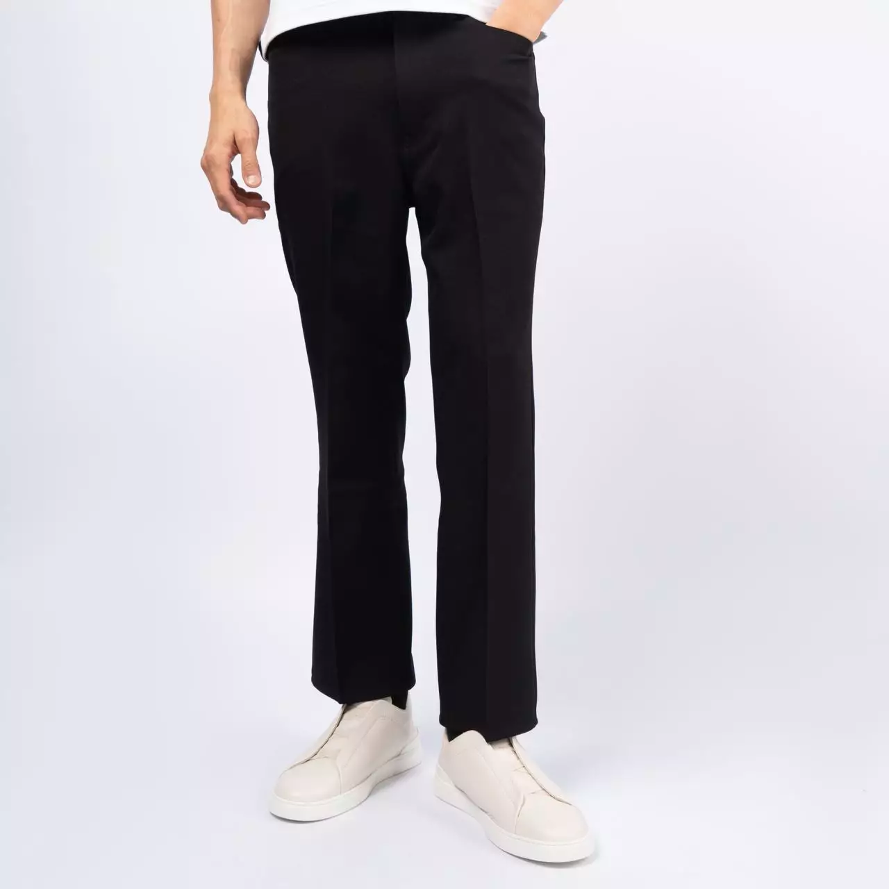 Triple Stitch Deerskin Sneakers Off White