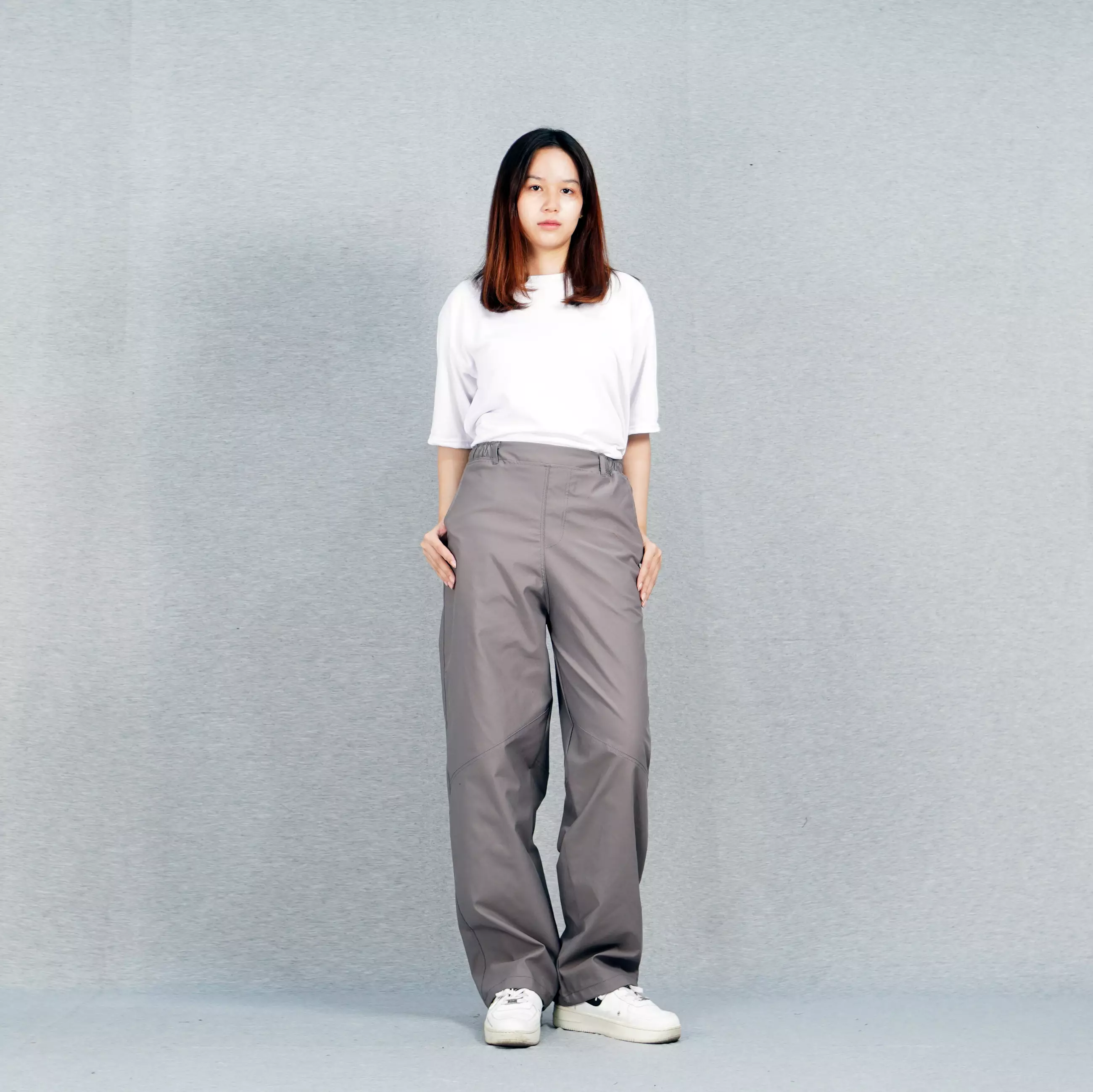 HIRO Celana Baggy Wanita Celana Loose Wanita Loose Pants Wanita Celana Panjang Baggy - ABU