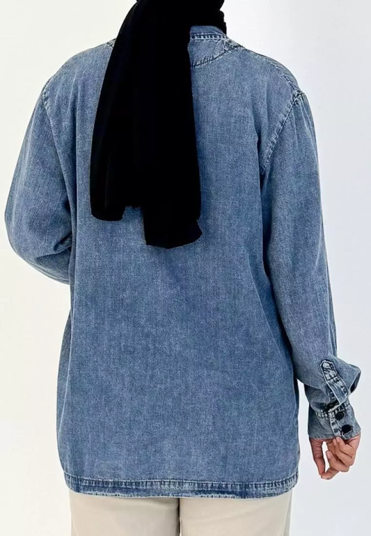 Kinara Blazer Denim - Snow Blue