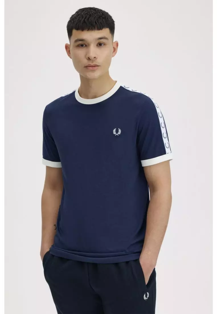 Fred Perry M4620 Taped Ringer T-Shirt (Carbon Blue)