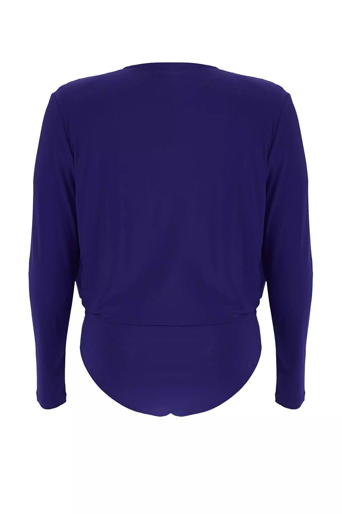 Navy Blue Padded Double Breasted Closure Snap Fastener Knitted Body Tbbaw23Cs00014