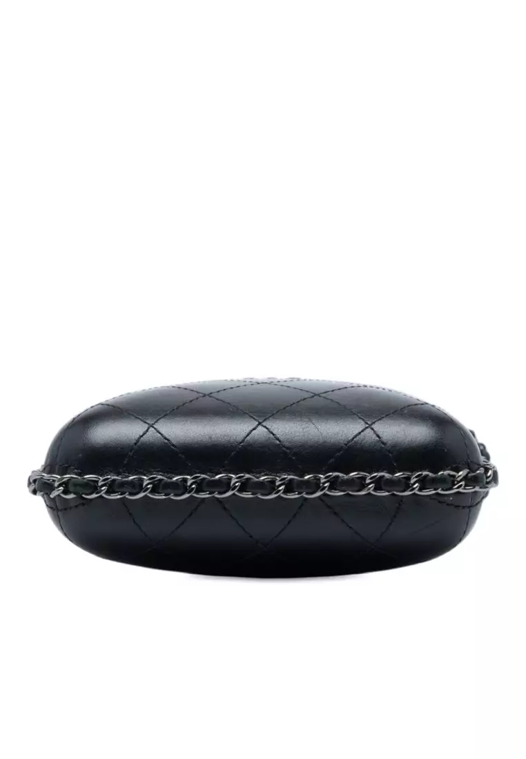 Pre-Loved Chanel Cc Quilted Lambskin Chain Around Phone Holder