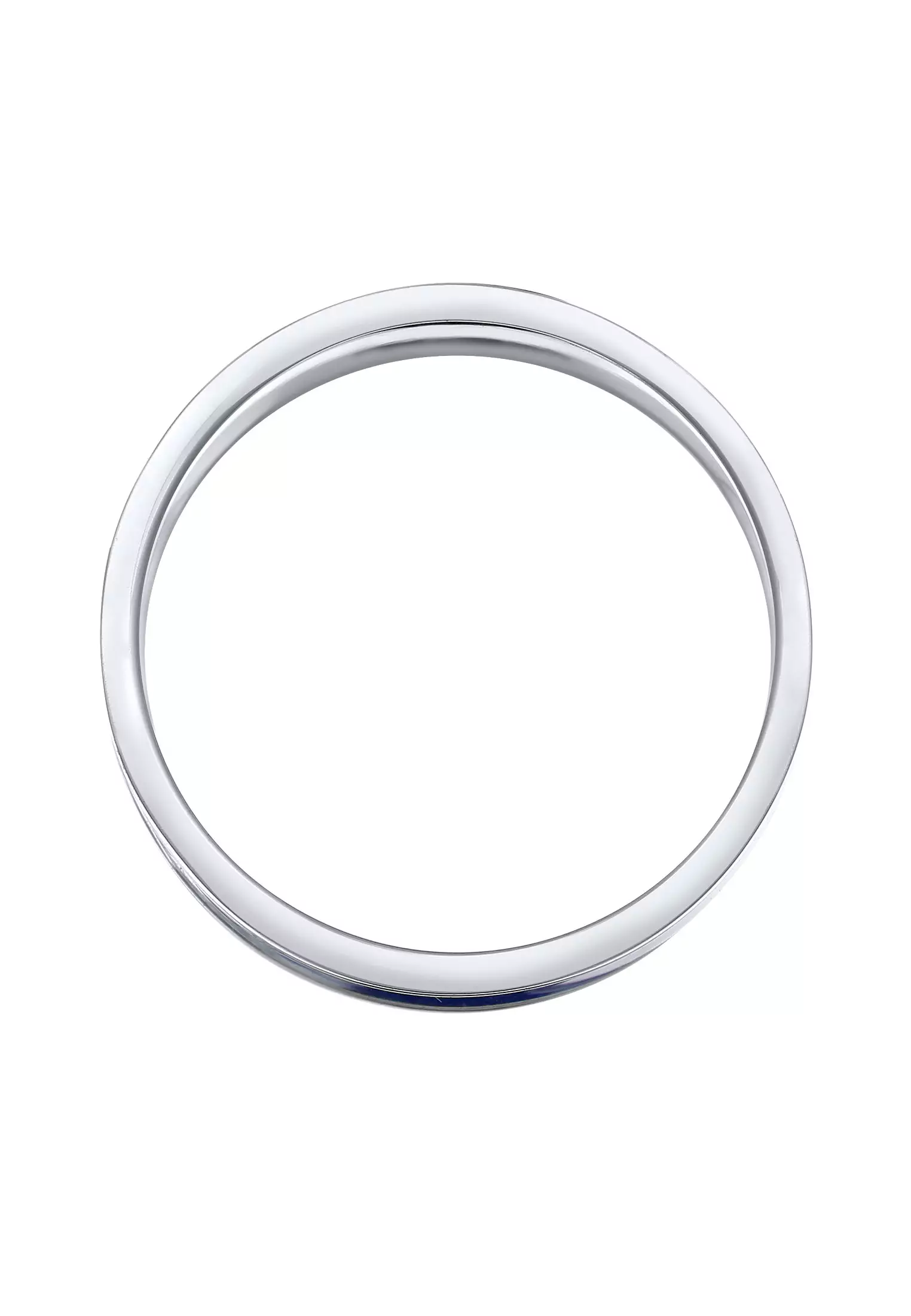 Men's Silver Blue Enamel Band Ring