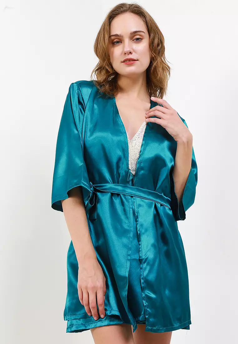 Kimono Satin Silk Set Daster Tanktop Sleepwear