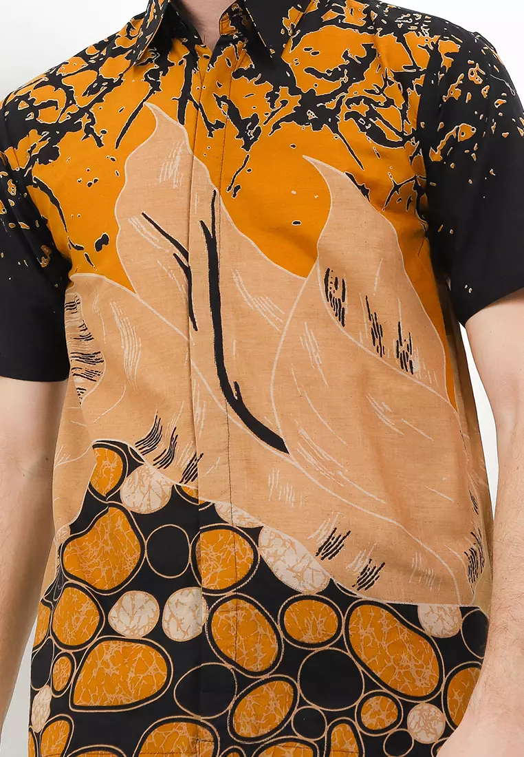 Batu Kemeja Batik Premium Pria Casual Modern Lengan Pendek