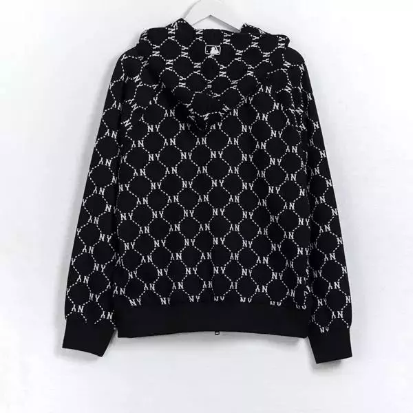 Hoodie MLB NY MONOGRAM LINE WHITE BLACK ZIP HOODIE 100% ORIGINAL