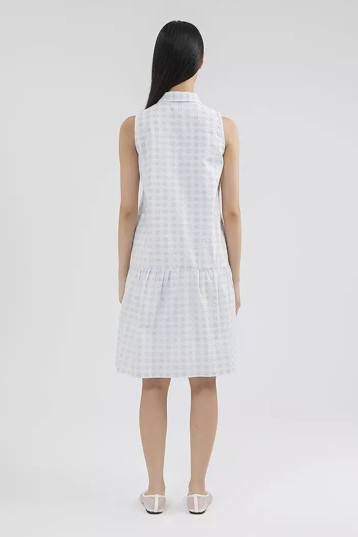 COTTONINK - Dress Wanita Light Blue Gingham Nies #SpringCollection2025