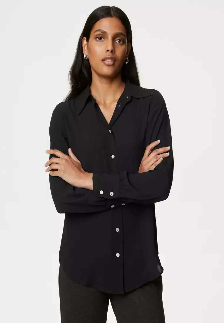 Marks and spencer deals womens long sleeve shirts