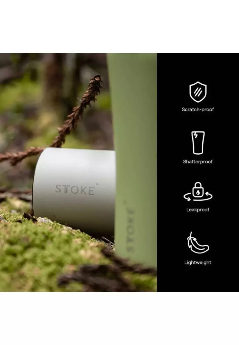 STTOKE Le Leakproof Ceramic Insulated Cup Power Coating 16Oz - Heather Green