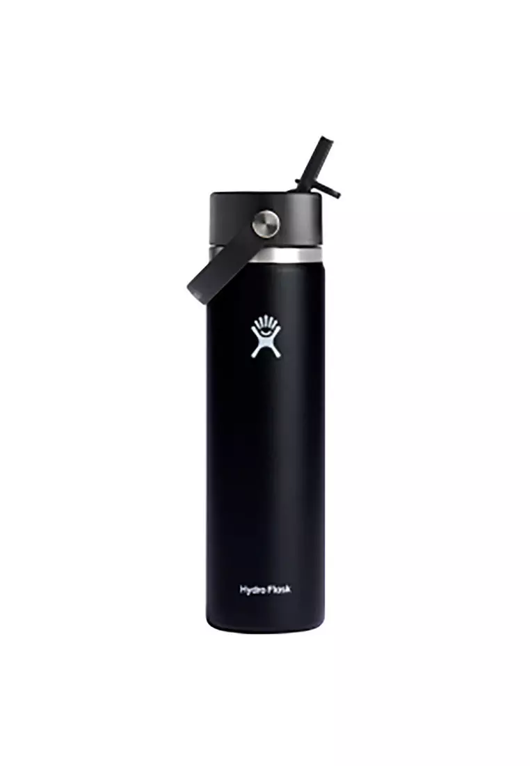 24Oz Black Wide Flex Straw Cap