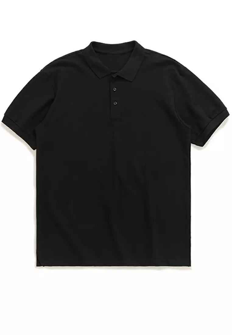 plain black polo tee