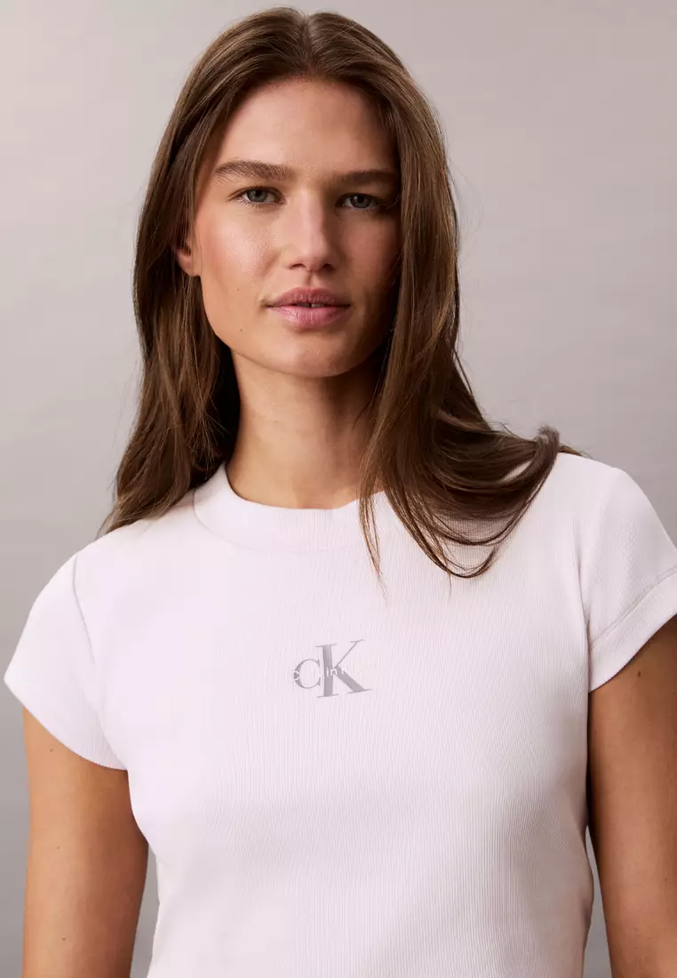 修身短版標誌T恤 - Calvin Klein Jeans