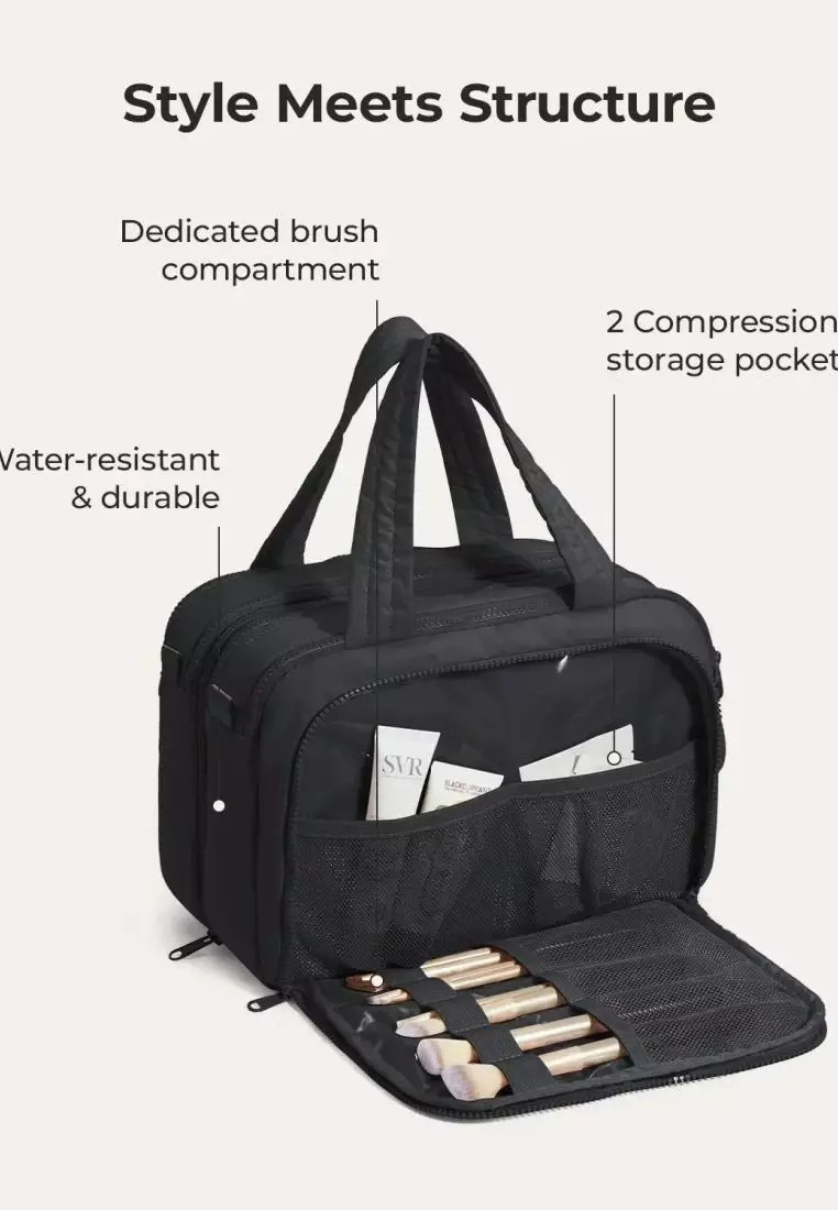 Bagsmart Crush Hanging Toiletry Bag (Black)
