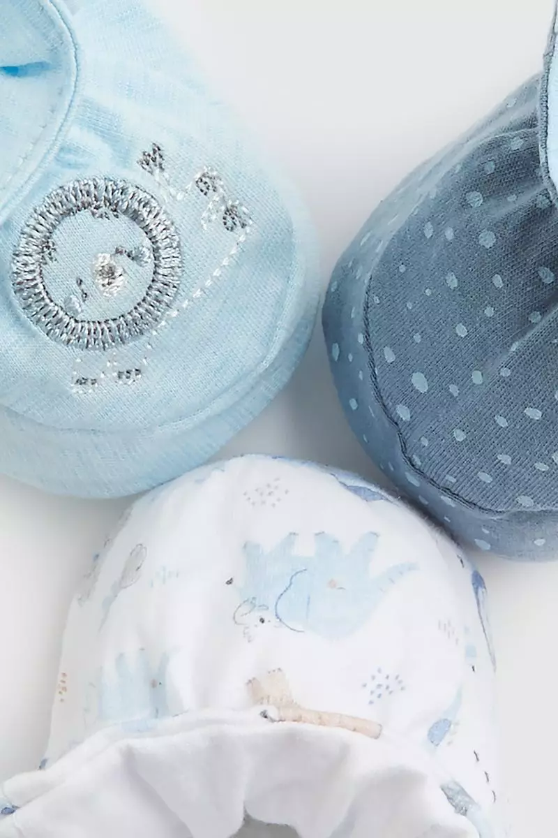 Mothercare Safari Baby Booties - 3 Pack - Sepatu Bayi Laki-laki (Biru)