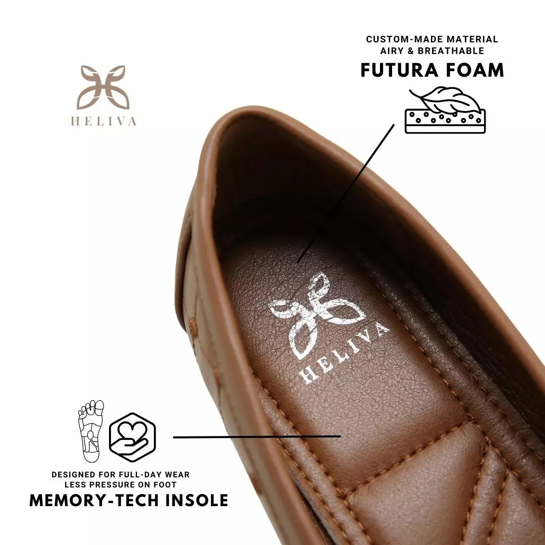 Heliva Abby Sepatu Loafers Slip On Monogram Horsebit