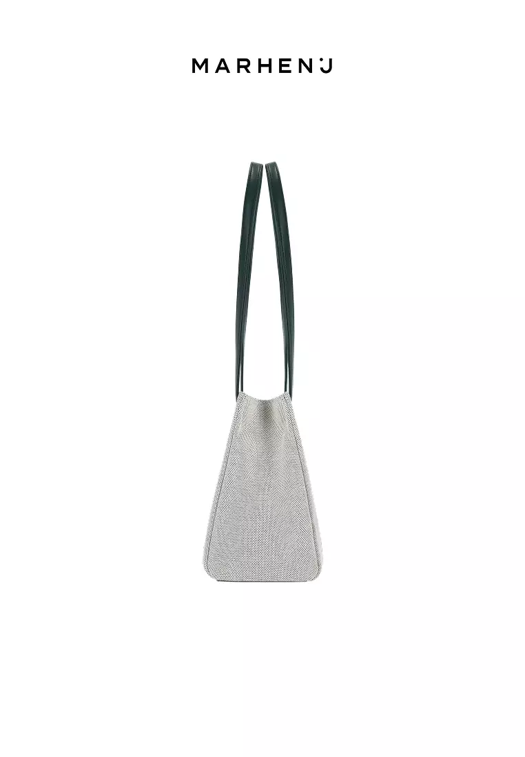 MINA Canvas Apple Leather Shoulder Bag Green