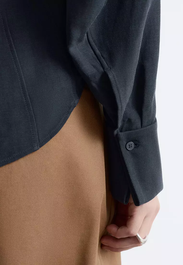 Balloon-Sleeved Tapered Shirt