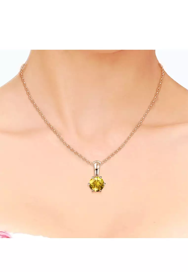 Birth Stone Pendant November Citrine RG - Kalung Crystal by Her Jewellery
