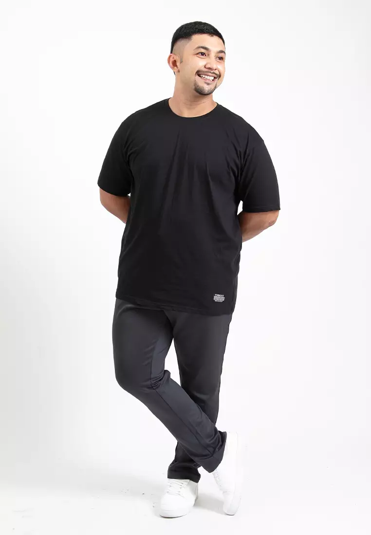 Forest Plus Size T Shirt Men 100% Cotton Soft Unisex Round Neck Big Size Plain Tee | PL23585-01Black