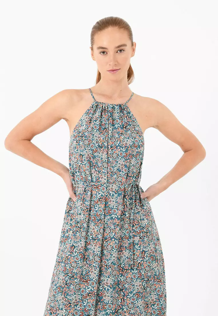 Cielo Halter Neck Printed Dress