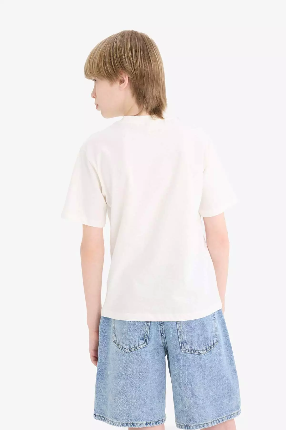 Boy's Crew Neck Printed Short Sleeve T-Shirt E7496A825Sm