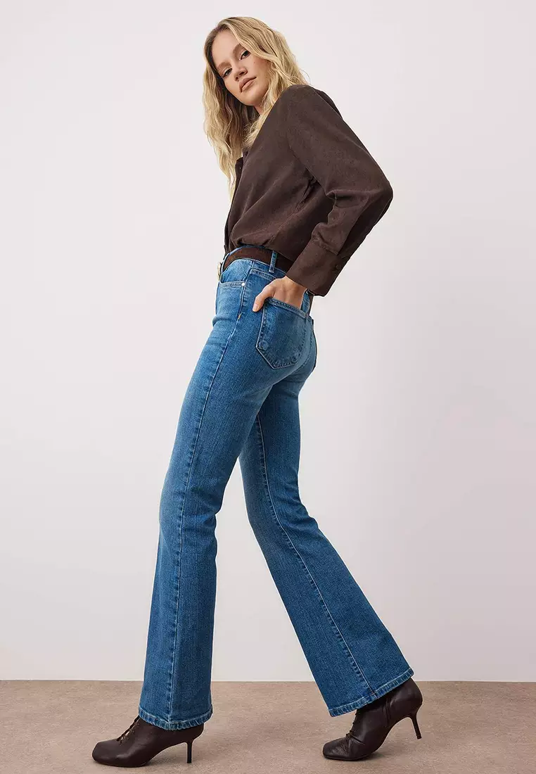 Blue*002 Super High Waist Flare Jeans