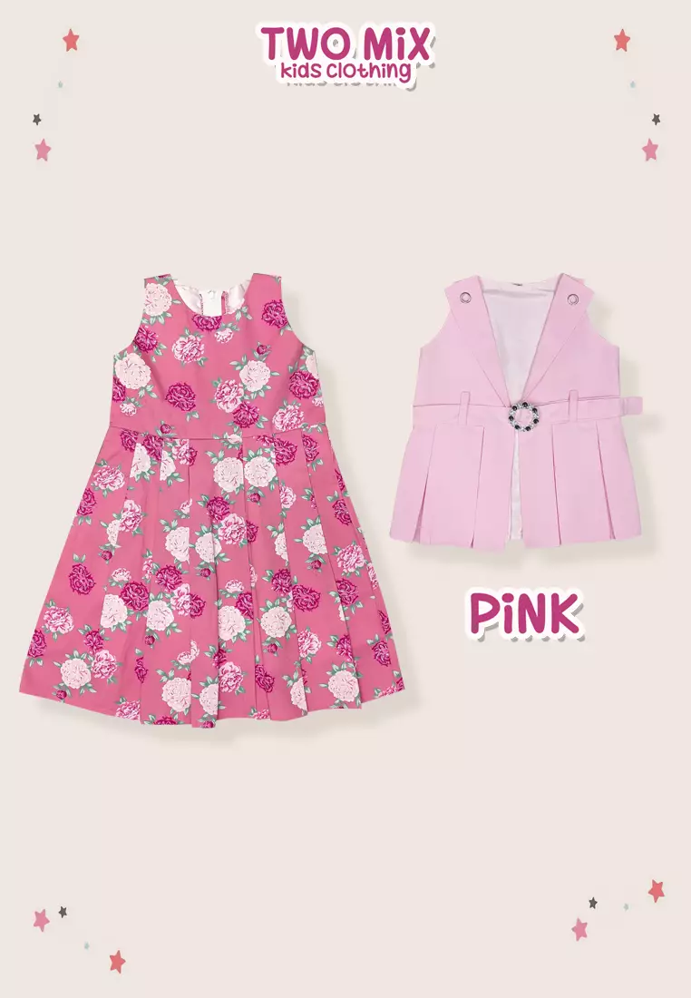 Two Mix - Dress Anak Perempuan - Gaun Anak Cewek Rompi 1-12 Tahun Y894 Pink