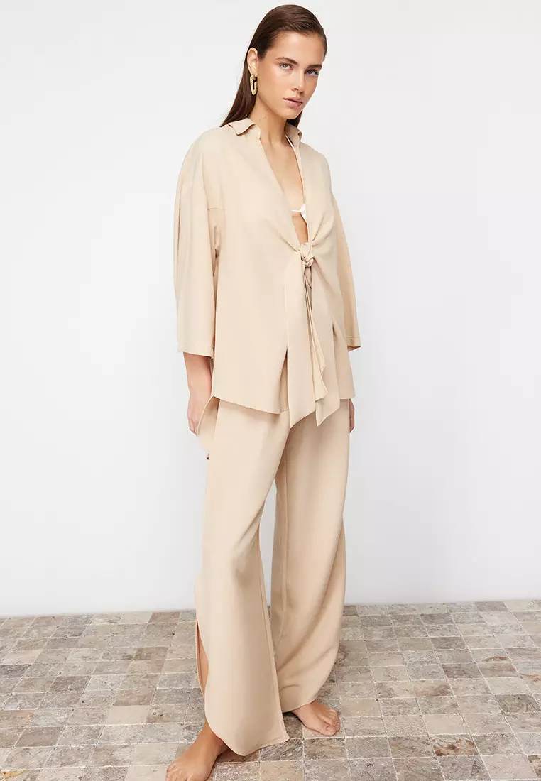 3/4 Sleeves Top & Pants Beach Set