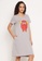 Clovia grey Clovia Monster Emoji Print Short Nightdress in Grey - 100% Cotton D9003AACA37447GS_4