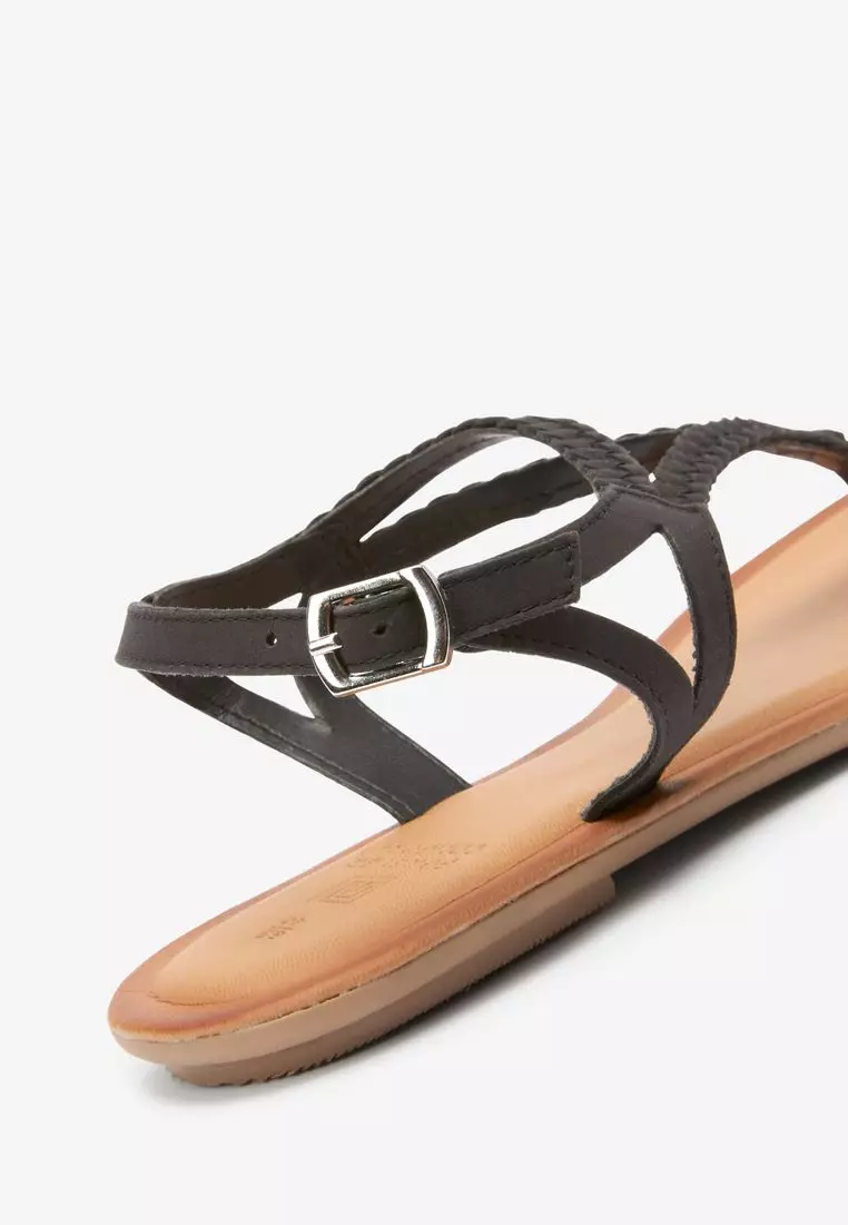 Womens Next Forever Comfort Leather Plait Toe Post Flat Sandals