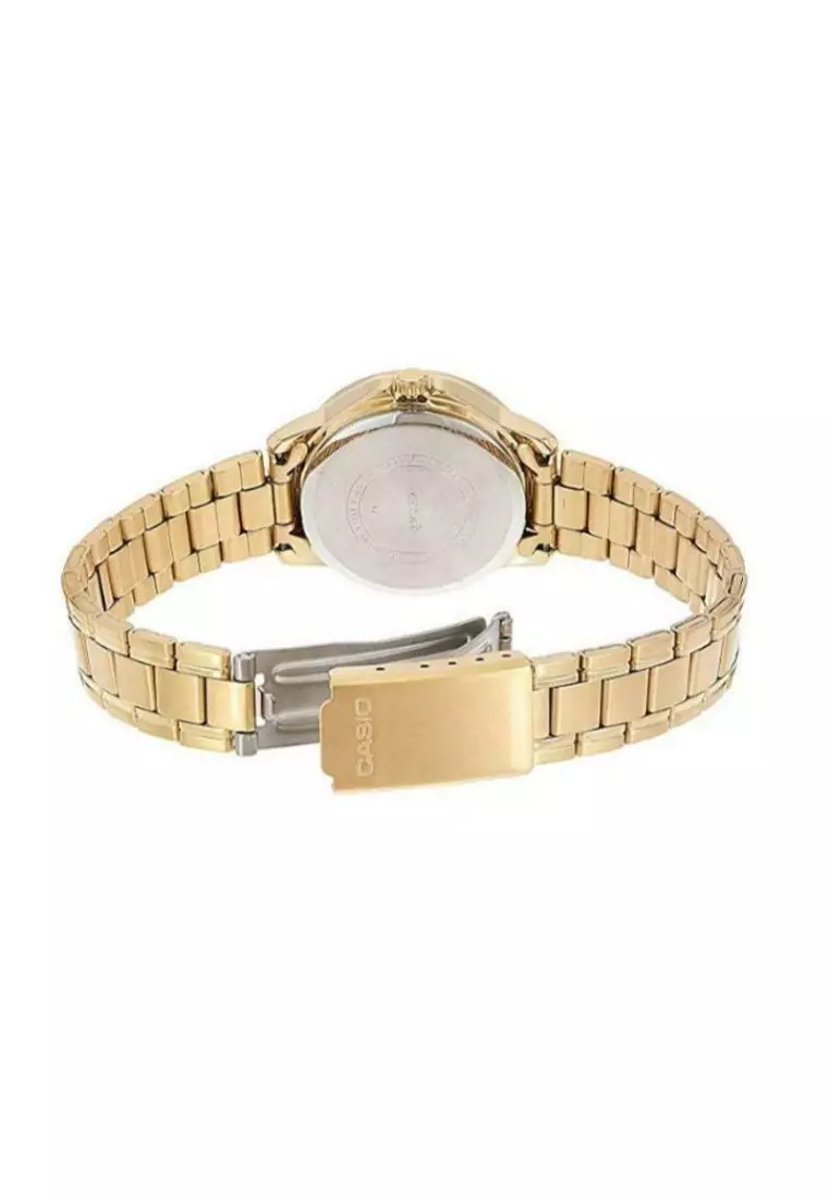 Women's Analog Watch LTP-V004G-7B2 Gold Stainless Steel Band Watch for Ladies