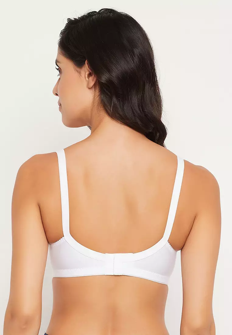 Non-Padded Non-Wired Full Cup Bra in White - Cotton