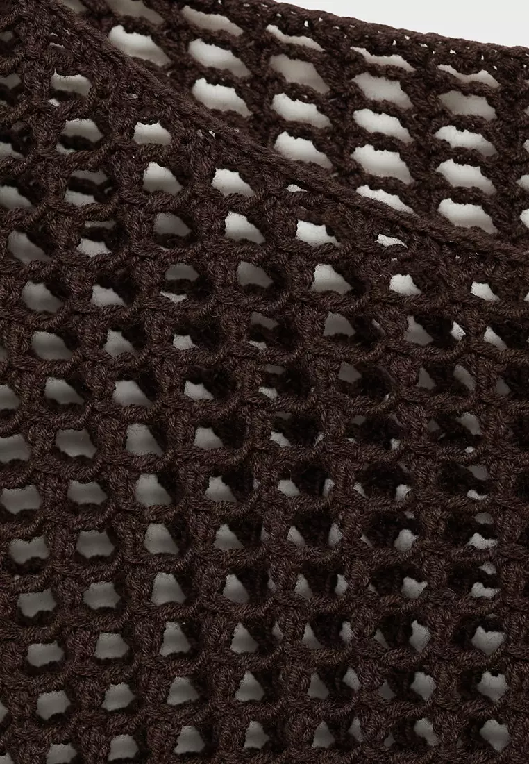 Long-Sleeved Crochet Sweater