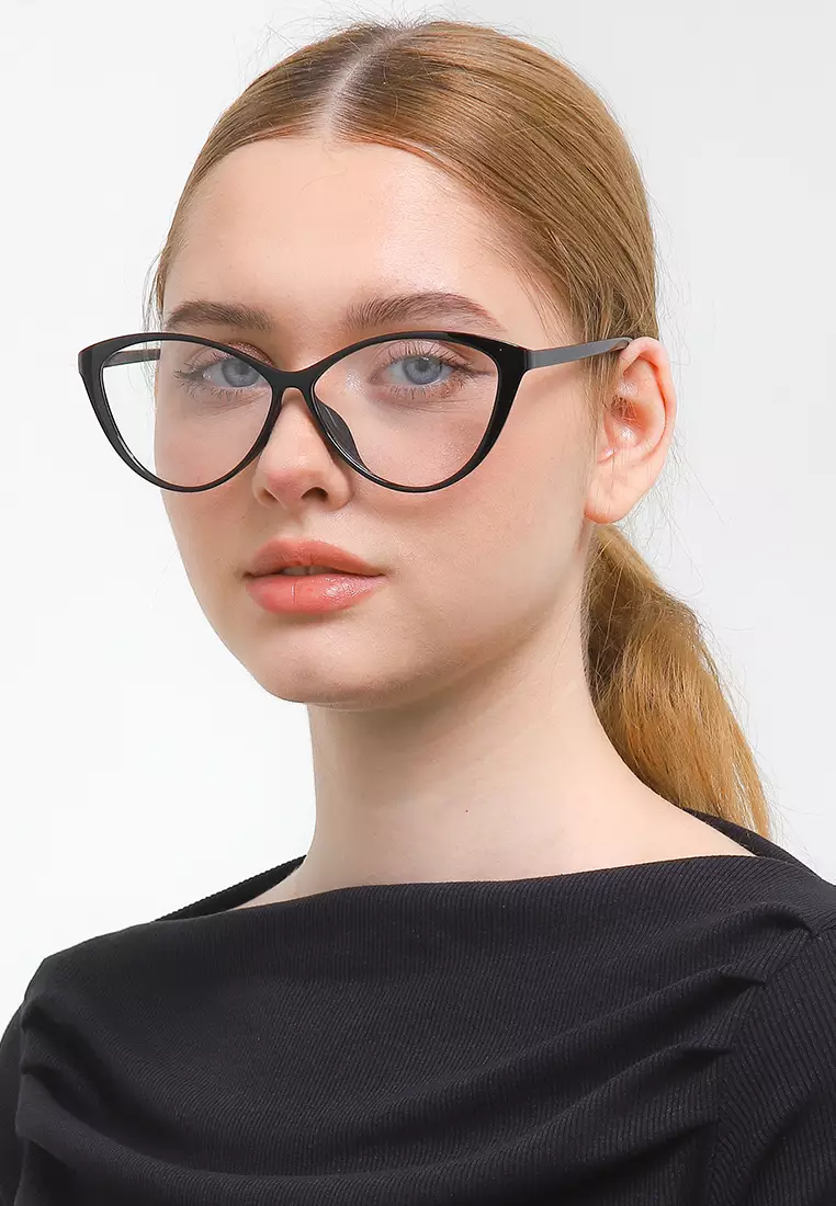 Kacamata TR Lentur Pria Wanita Antiradiasi Cat Eye Regata Black