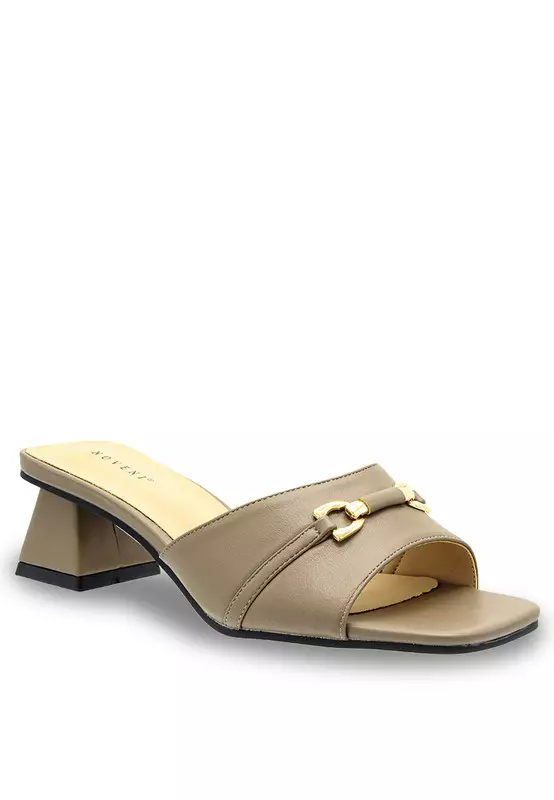 Slip On Faux Leather Fashion Heels