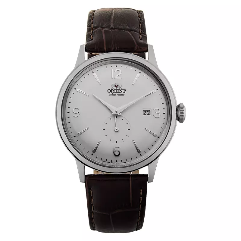 Jam Tangan Pria Orient Classic RA-AP0002S Bambino Small Seconds Automatic White Dial Brown Leather Strap