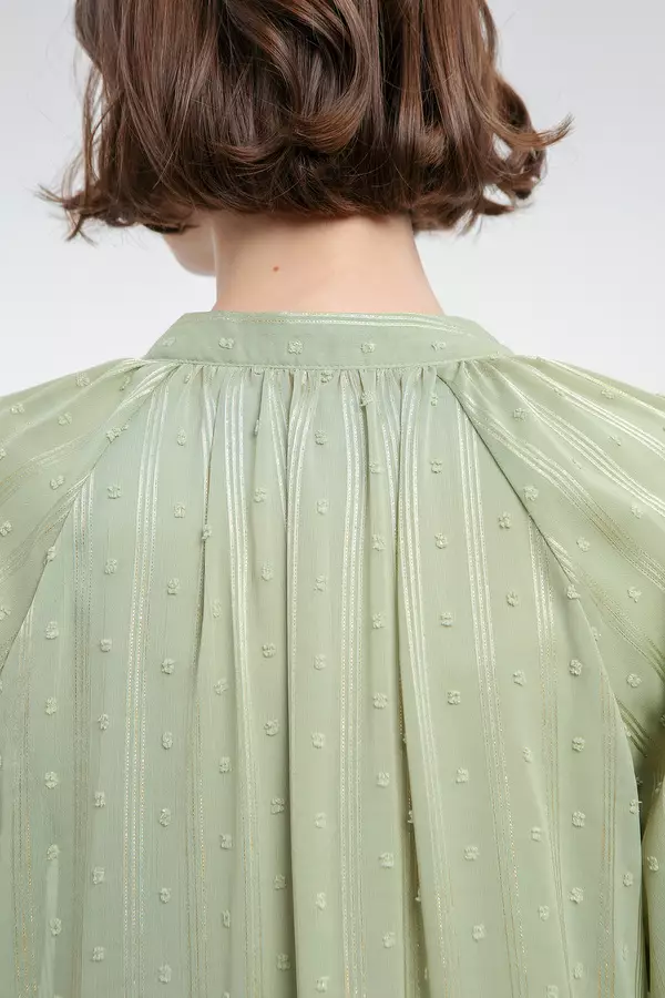MINIMAL - Jenny - Gaun Sifon Plumeti - Green Colour Green_Light