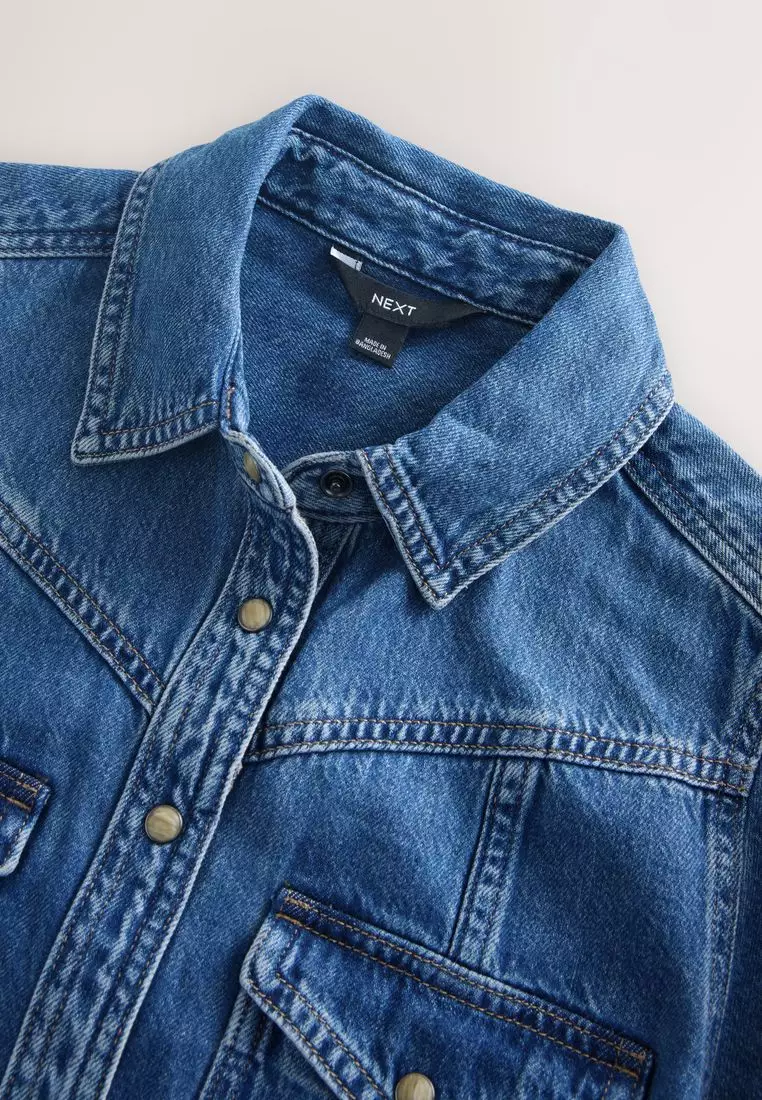 Denim Maxi Shirt Dress