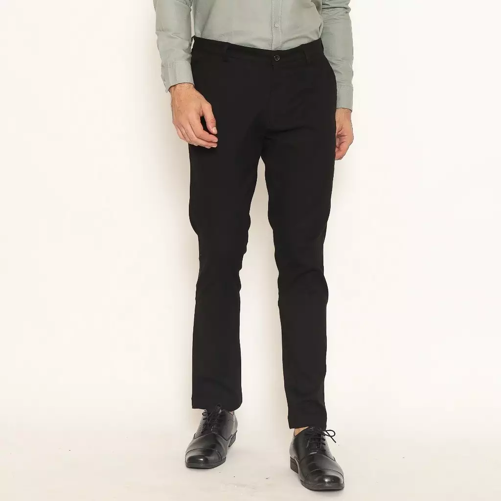 Schoeller Celana Chino Pria Slim Fit Panjang | Black | Ravello