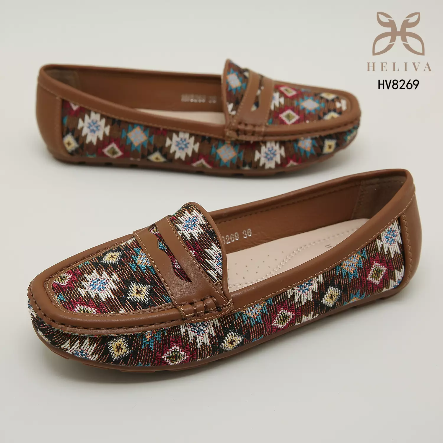 Heliva Claudia  Lady Loafers Slip On Anyaman Style