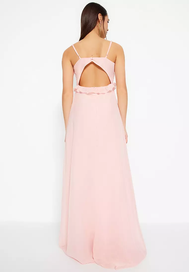 Buy Trendyol Ruffle Evening Maxi Dress 2024 Online | ZALORA Singapore