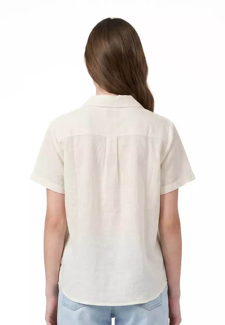 Woven Plain Boldtwill Short Sleeves Blouse