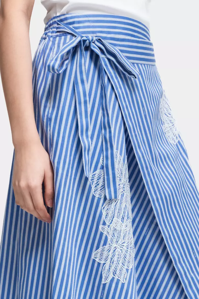 COTTONINK X Artkea - Bawahan Rok Wanita Navy Midi Halliday