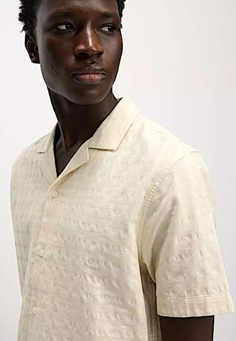 Cotton Rich Seersucker Check Shirt