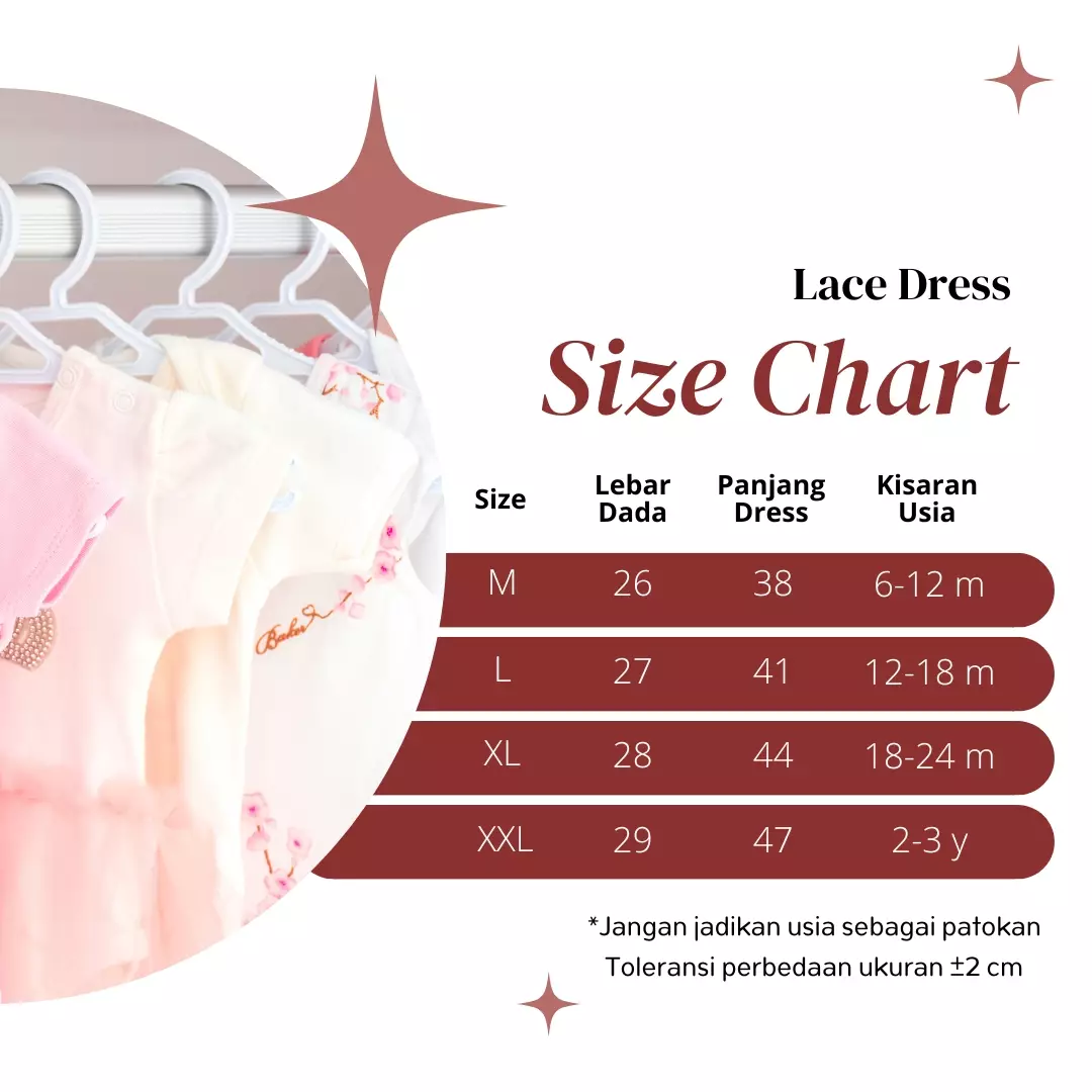 Dress Bayi Anak Perempuan Lengan Panjang Vintage Floral Lace Korean Style Import 4224 Merah