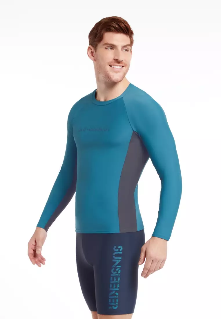 Men Sunseeker Logo Aquamarine Rash Guard